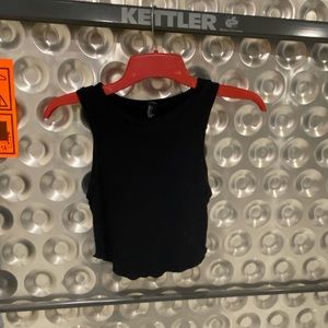 Black crop top with low sides